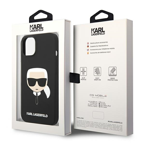 Etui KARL LAGERFELD Apple iPhone 14 Plus Silicone Karl`s Head Magsafe Czarny Hardcase